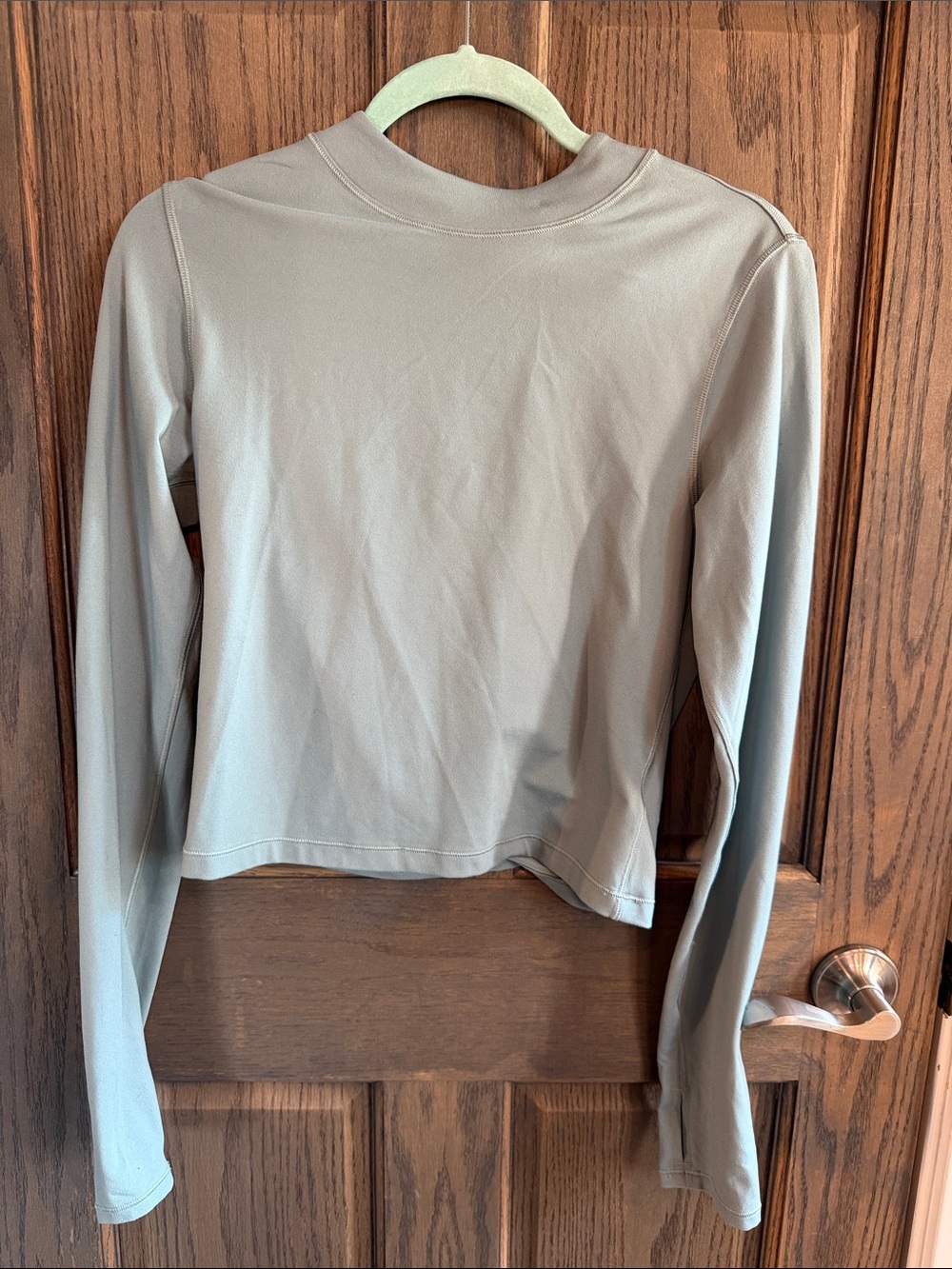 Athleta Long Sleeve Crew Top in Light Taupe